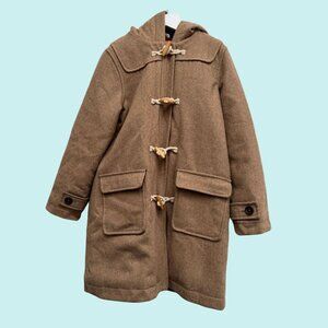 Mini Boden Girls Camel Duffle Coat with Polka Dot Lining Size 9-10 Years.